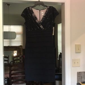 Black sequined cocktail dress